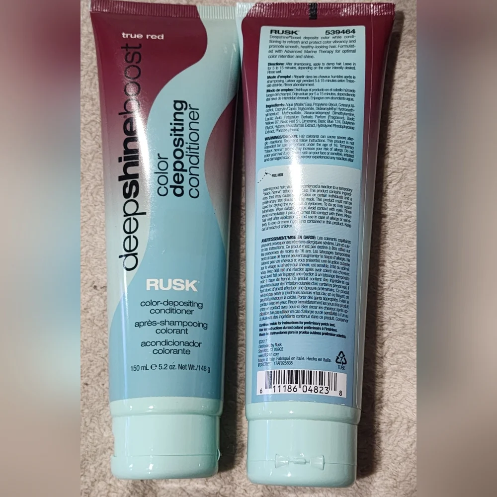 Rusk Deepshine Boost Color Depositing Conditioner - True Red New Professional